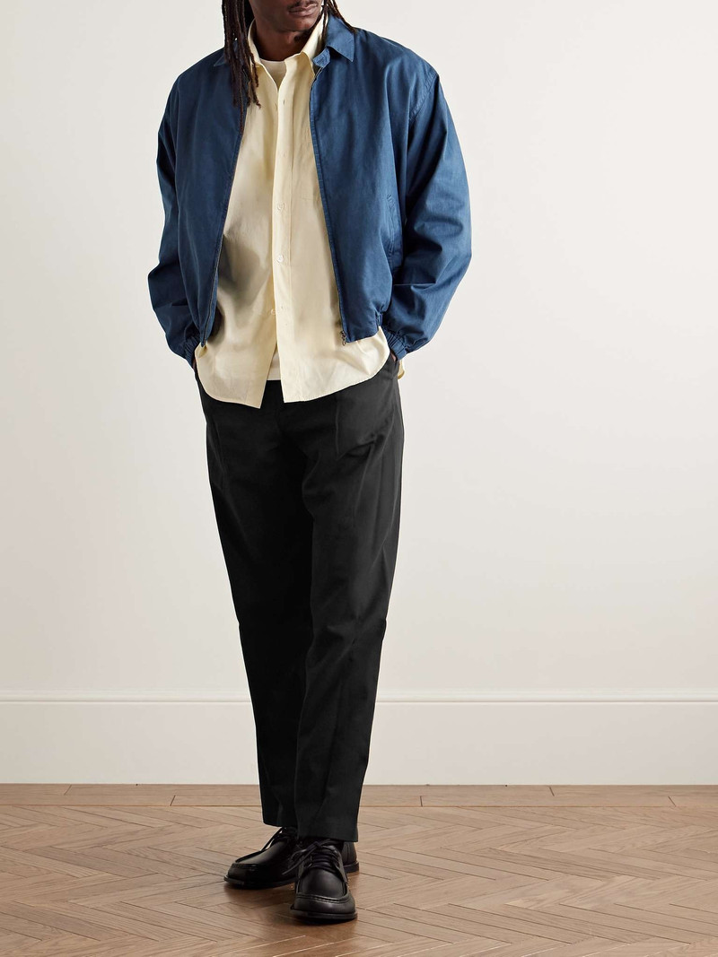 AURALEE Straight-Leg Pleated Cotton and Wool-Blend Gabardine Trousers outlook
