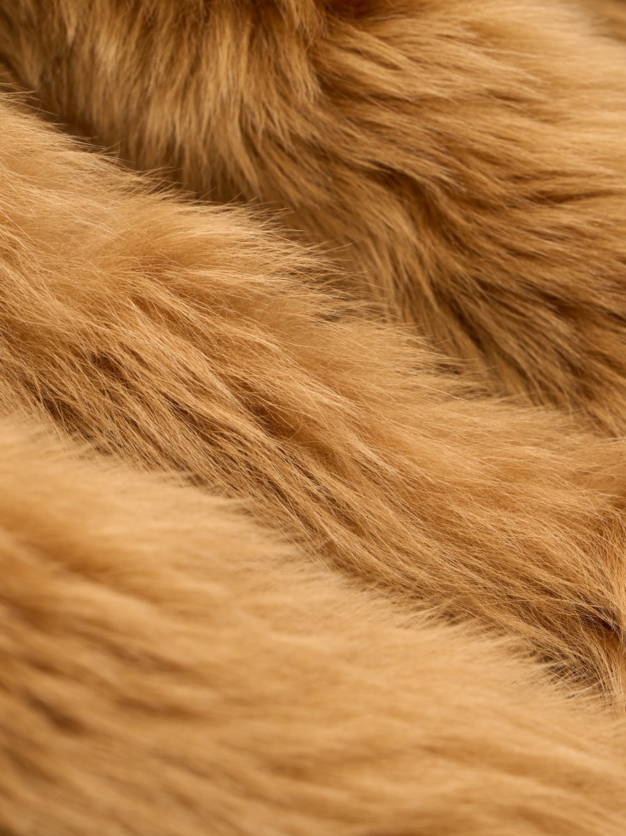 Shearling Lapelless Overcoat - 3