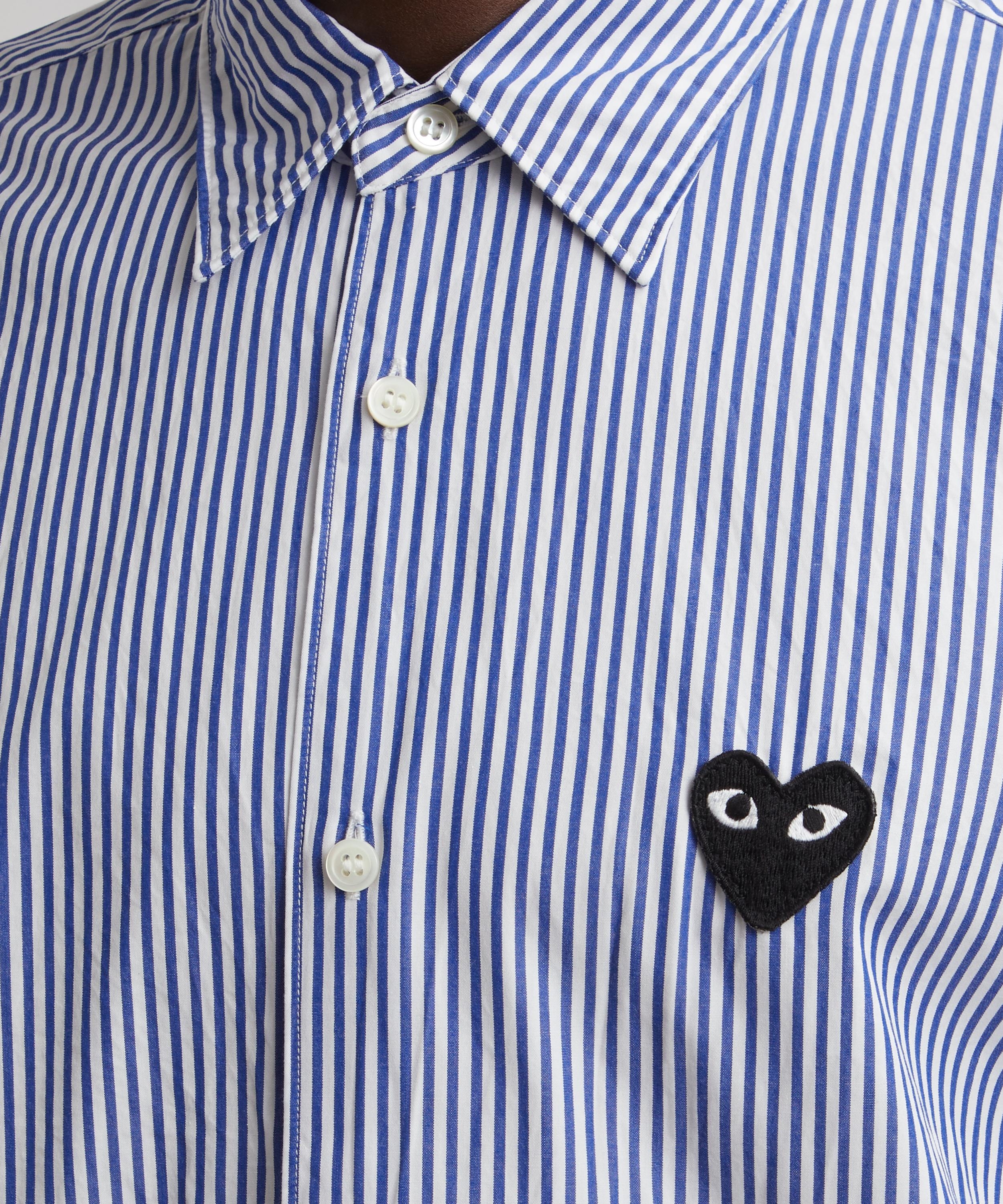Blue Striped Black Heart Shirt - 5