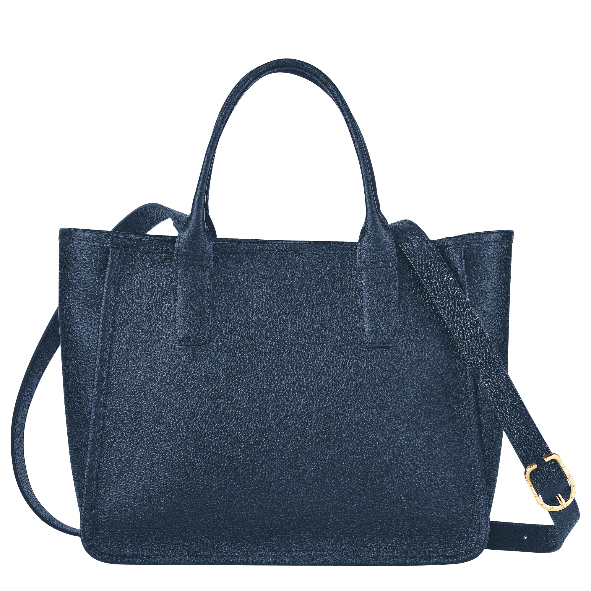 Le Foulonné M Tote bag Navy - Leather - 4