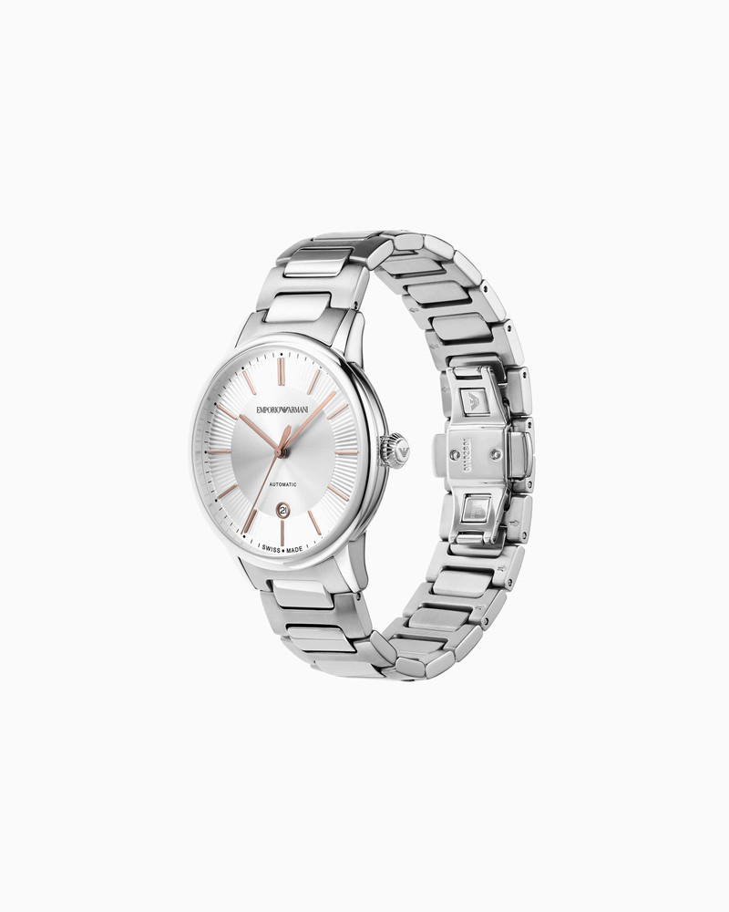 EMPORIO ARMANI SWISS MADE AUTOMATIC 스테인리스 WATCH outlook