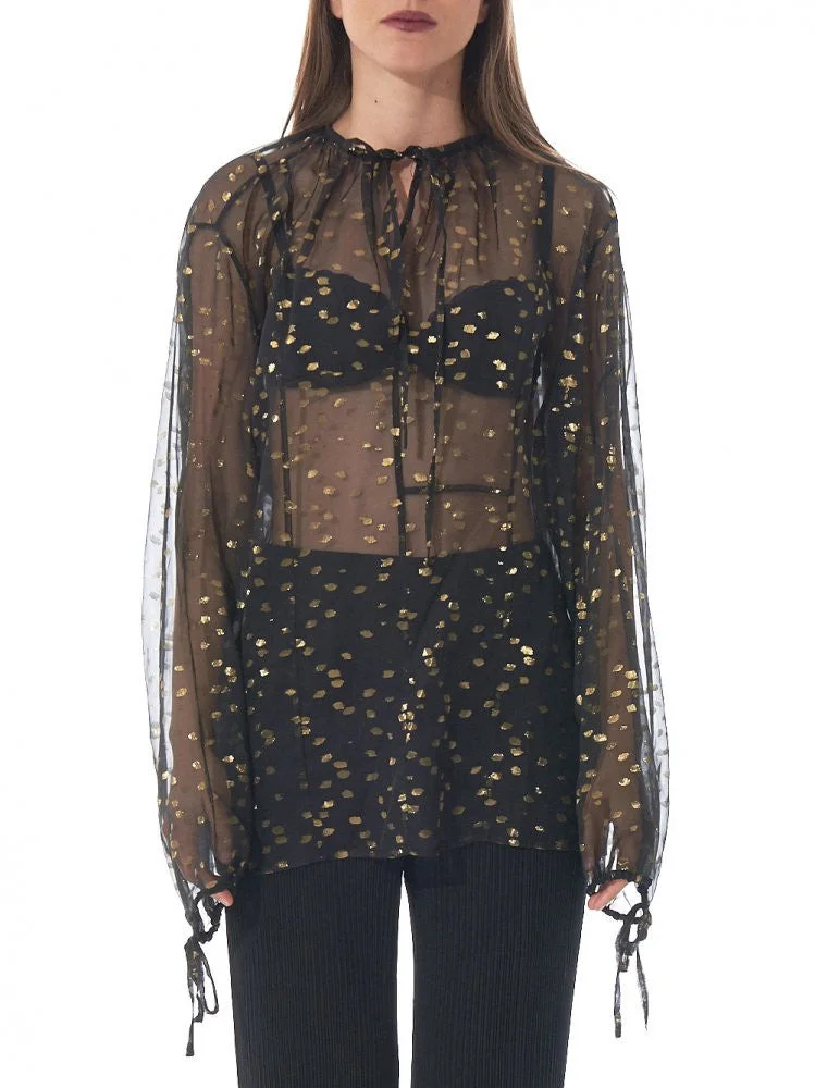 Gold Detail Sheer Tunic - 1