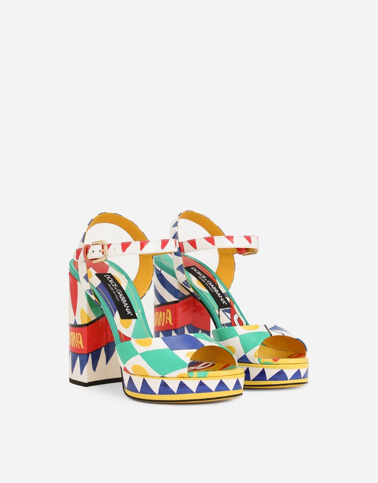 Polished calfskin platform sandals - 2