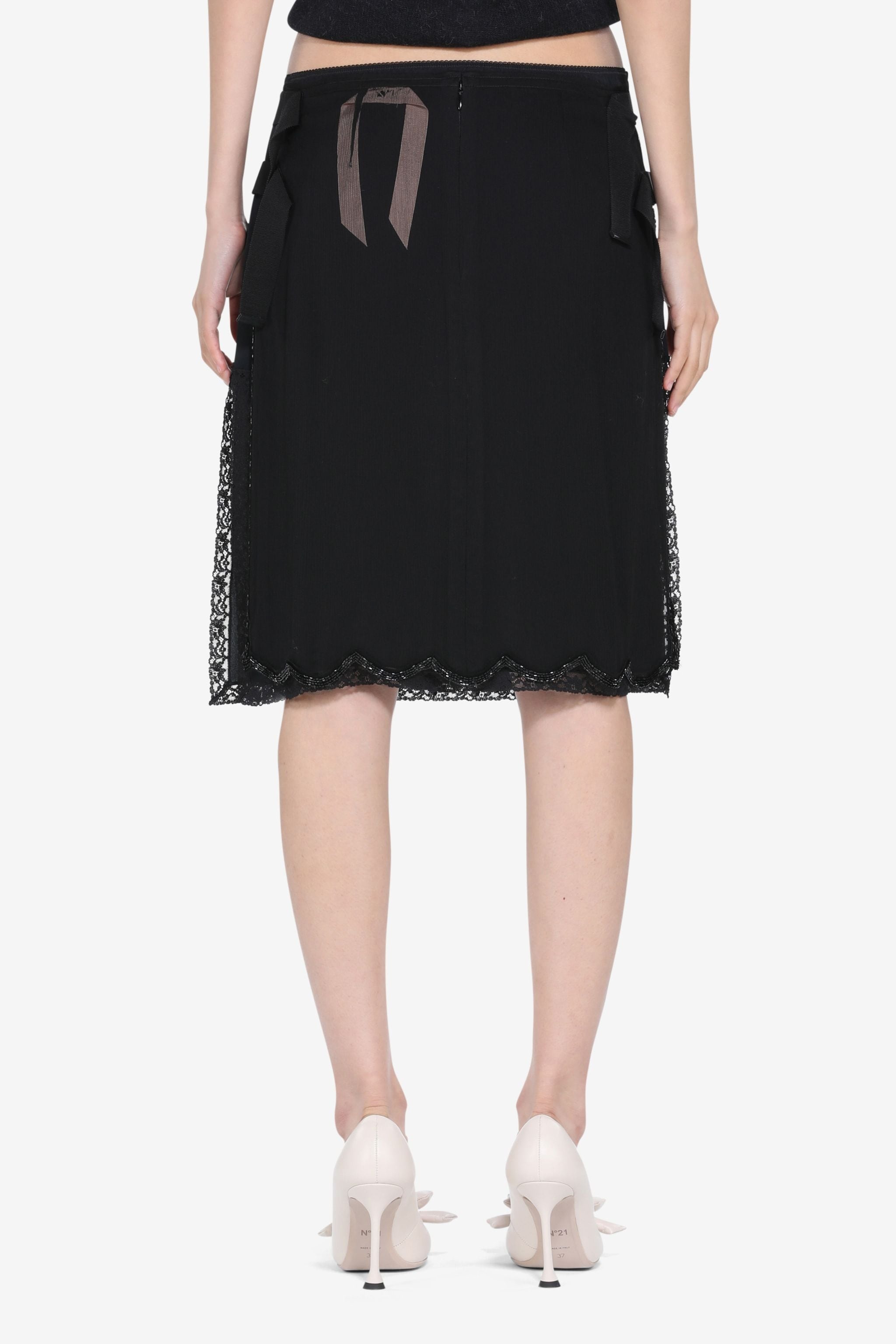 EMBELLISHED SILK MIDI SKIRT - 2