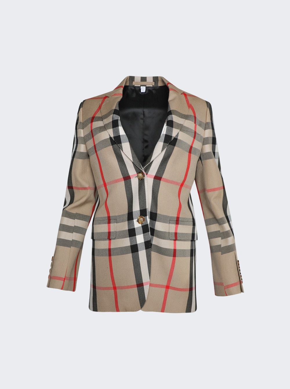 Check Wool Tailored Jacket Archive Beige Check - 1