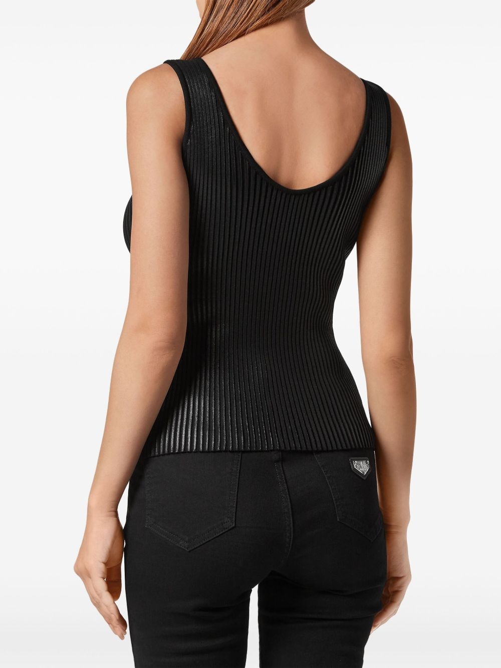 coated ribbed-knit tank top - 3
