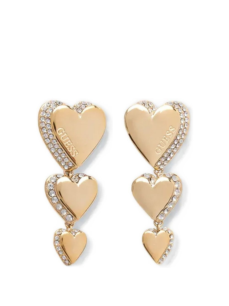 heart embellishment drop earrings 1