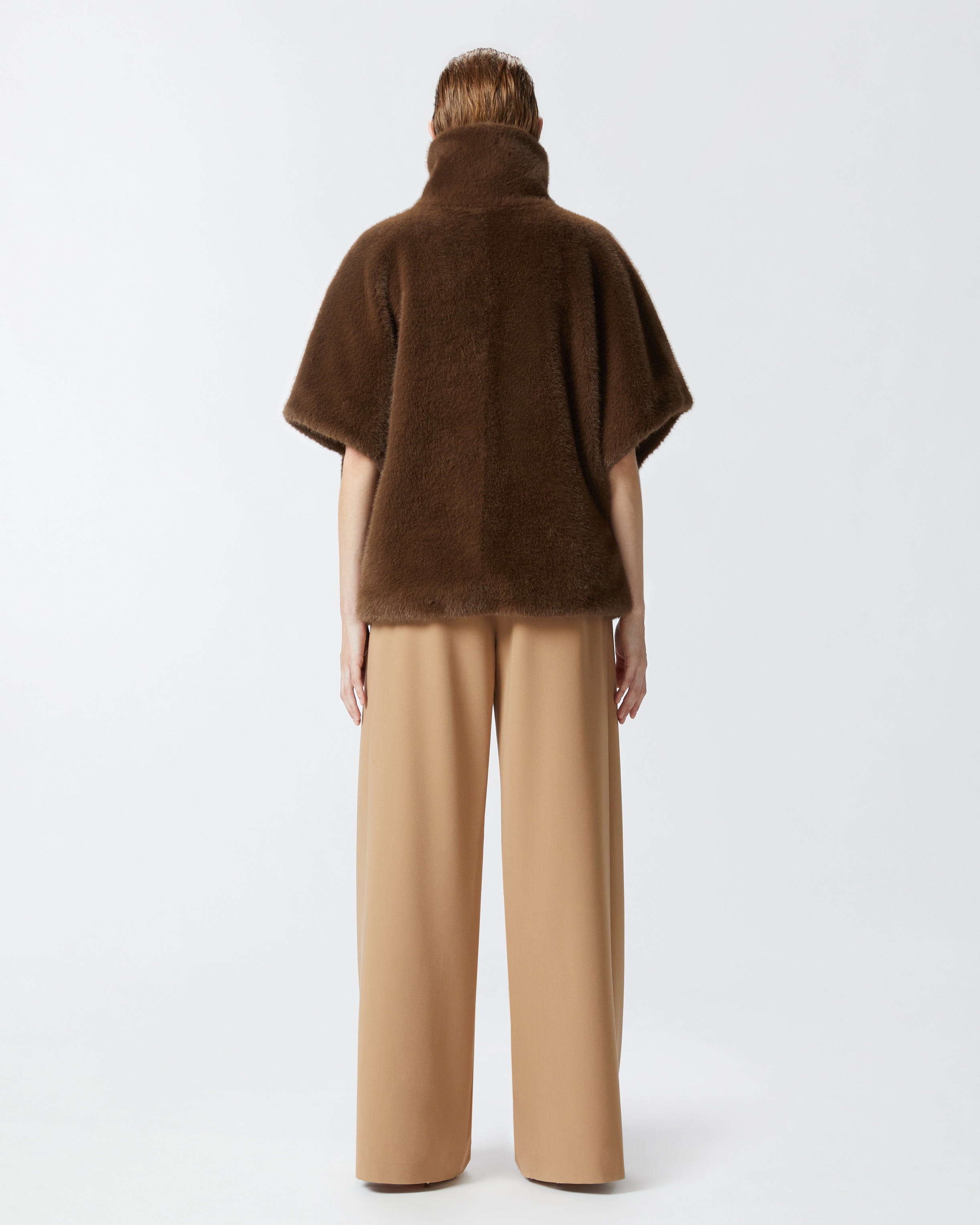 CAPE COAT IN MINK-EFFECT FAUX FUR - 4
