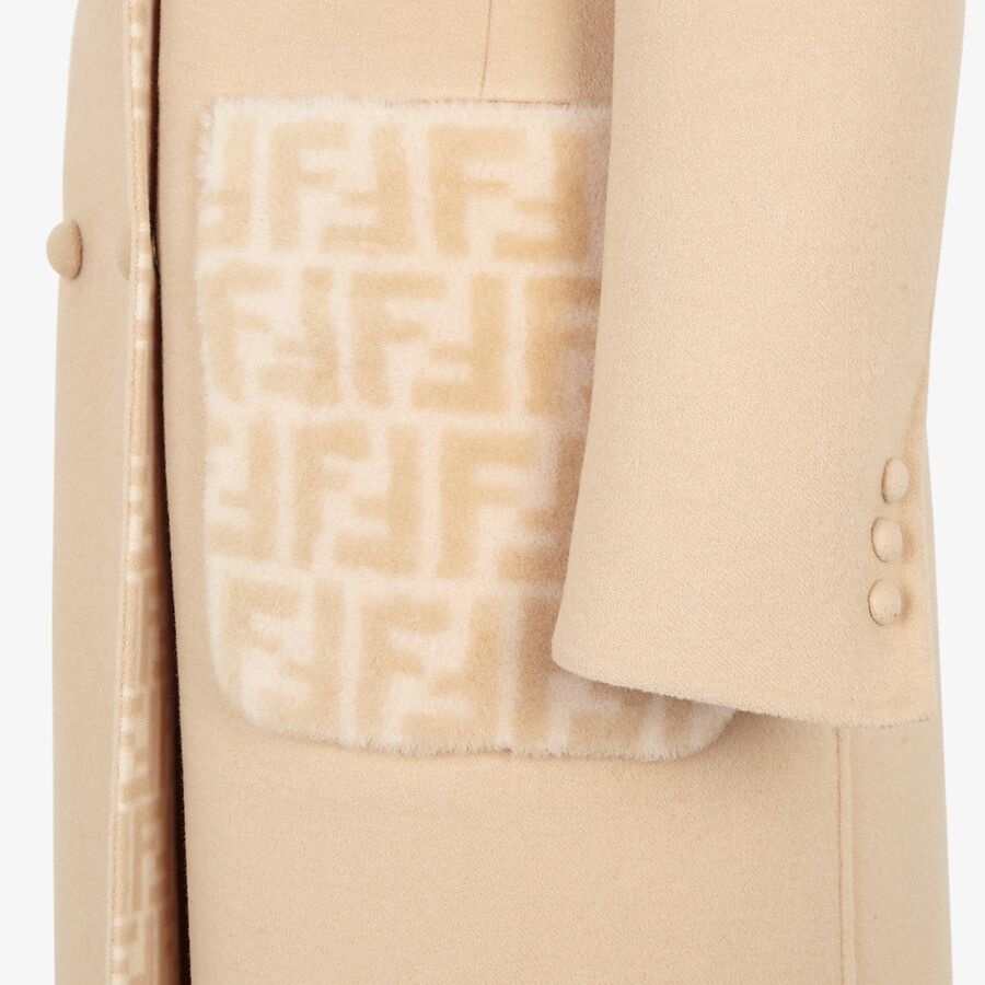 Beige double-sided wool coat - 3