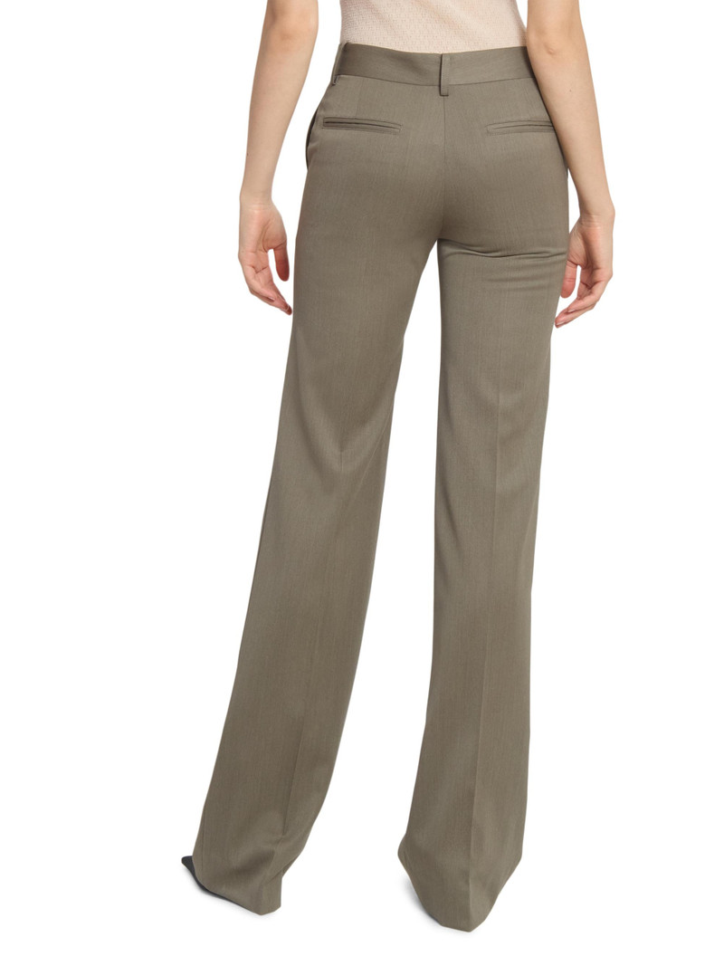 Women's Wool-Blend Straight-Leg Trousers - Sage Melange 5