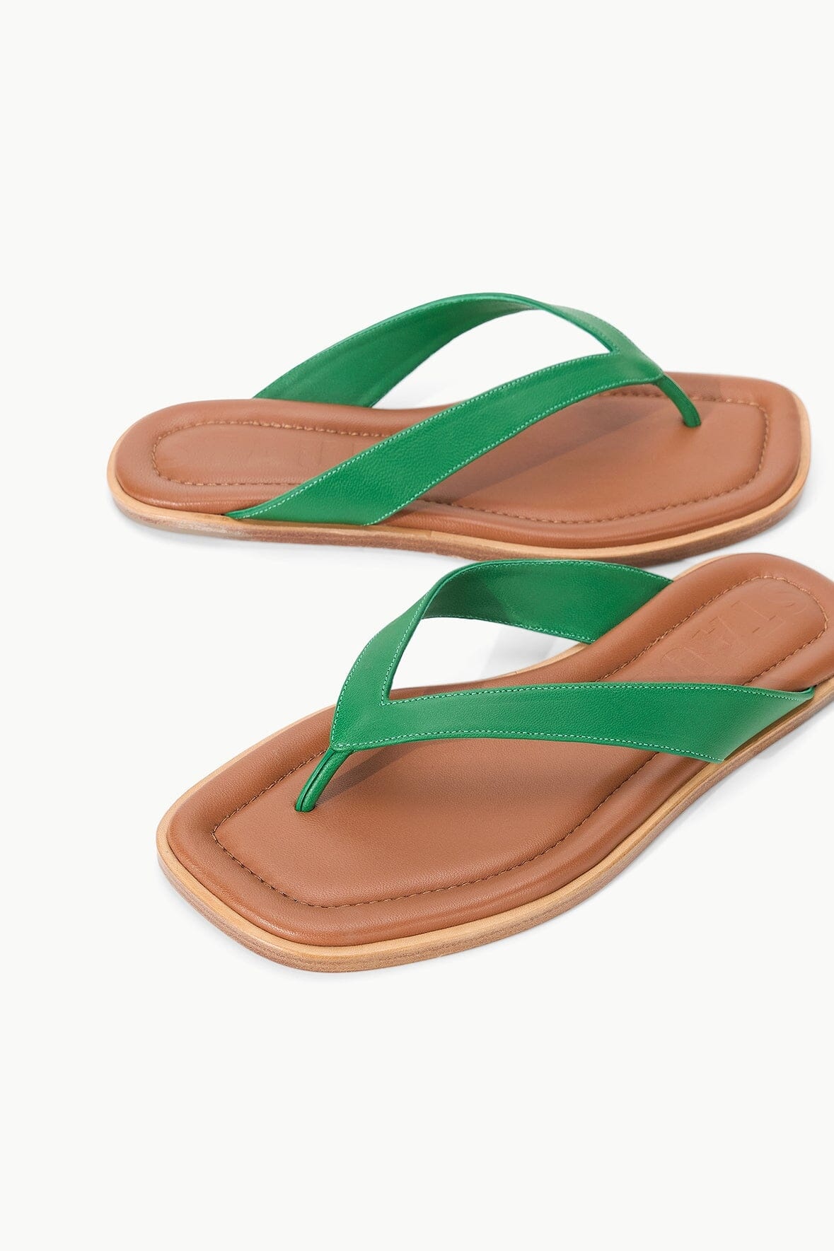 STAUD DANTE THONG SLIDE VERT TAN - 3