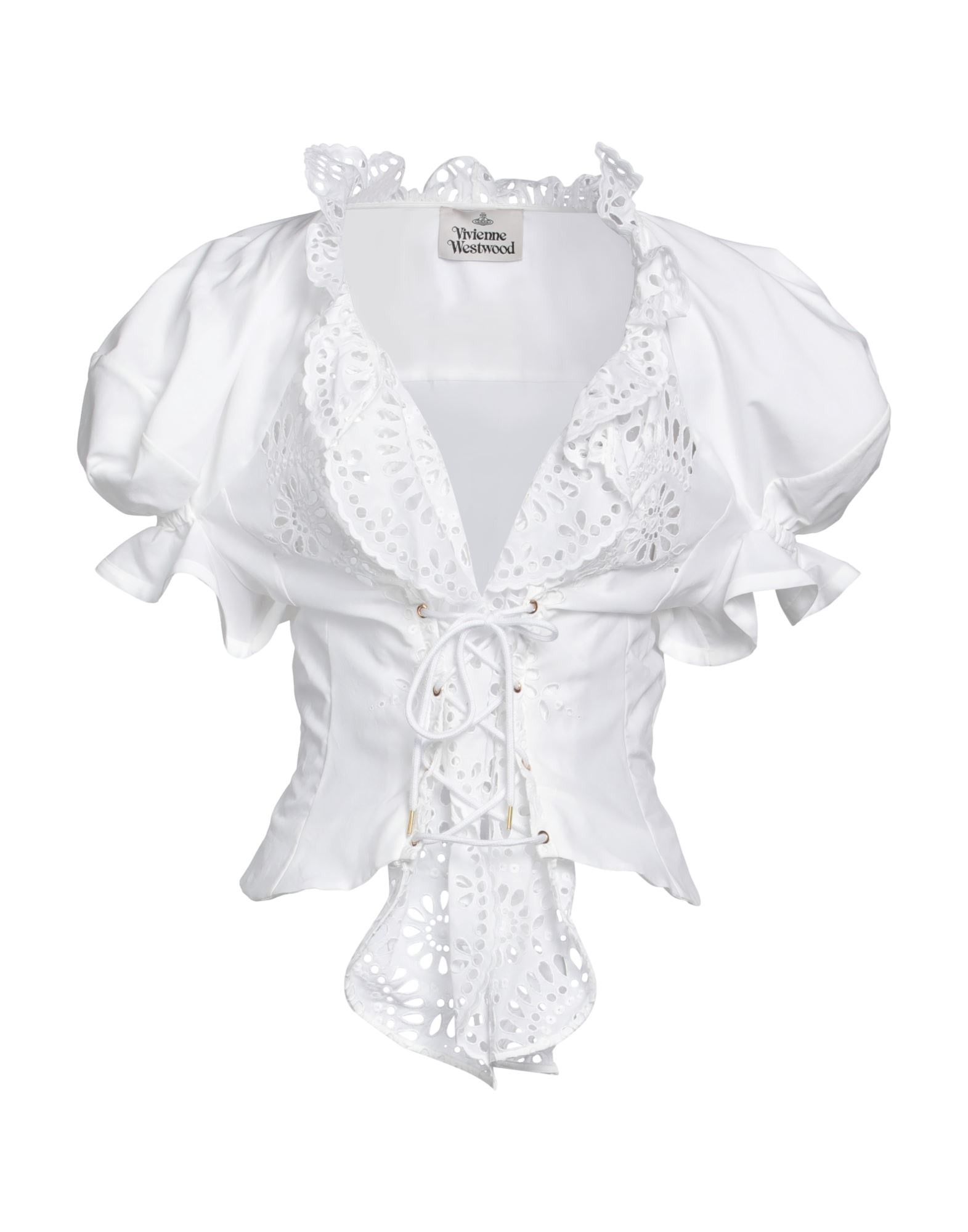 White Women's Lace Shirts & Blouses - 1