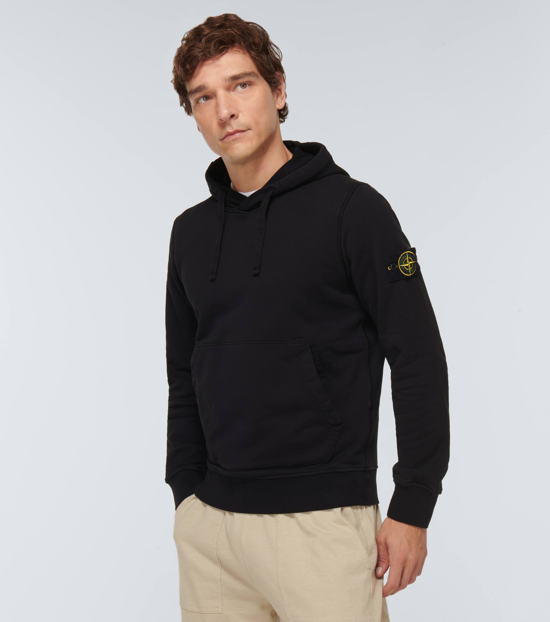 Logo patch cotton hoodie - 3