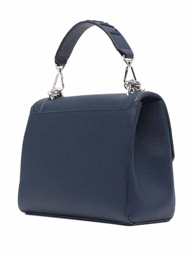 logo-print leather tote bag 4