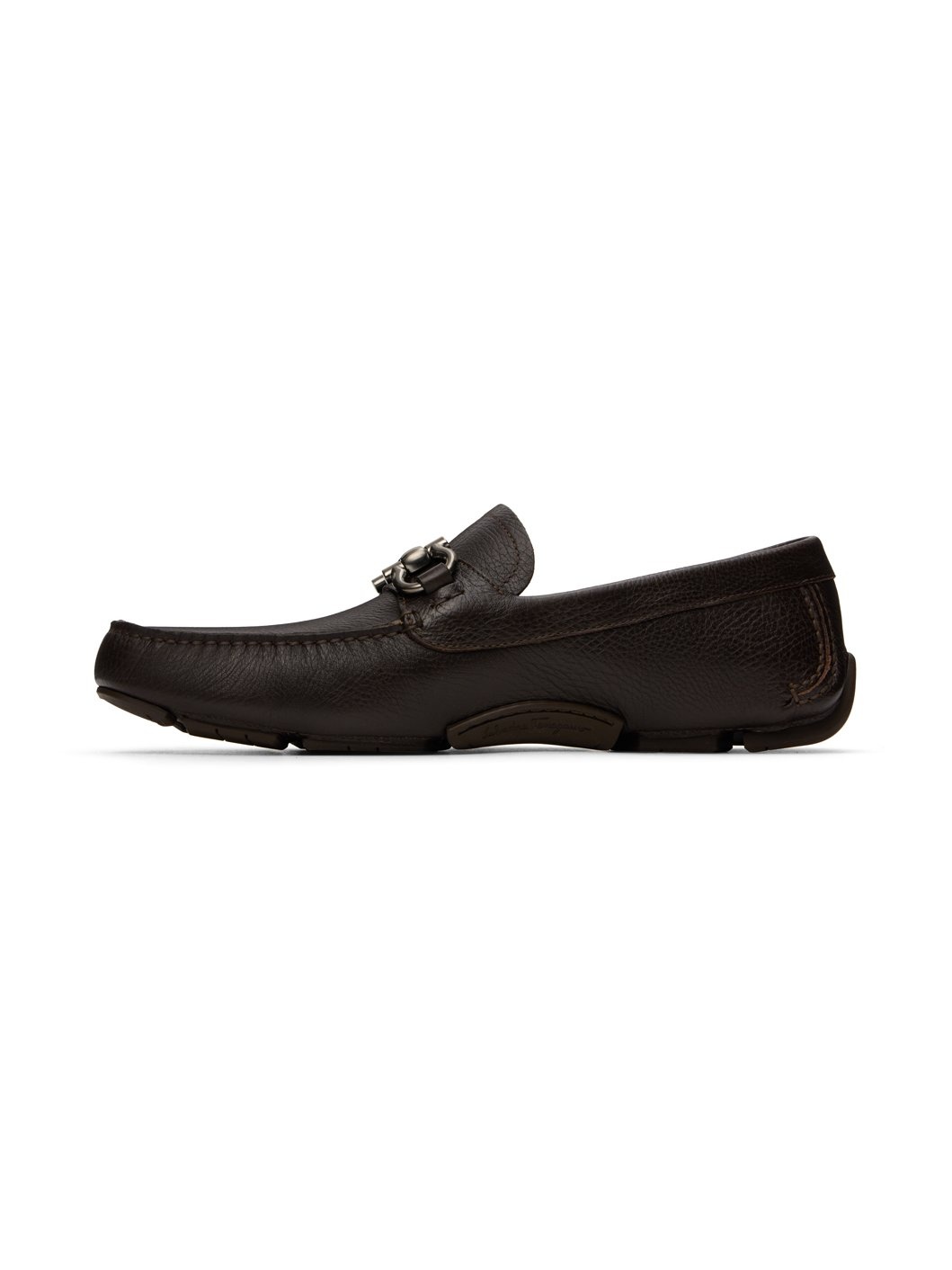 Brown Gancini Ornament Loafers - 3
