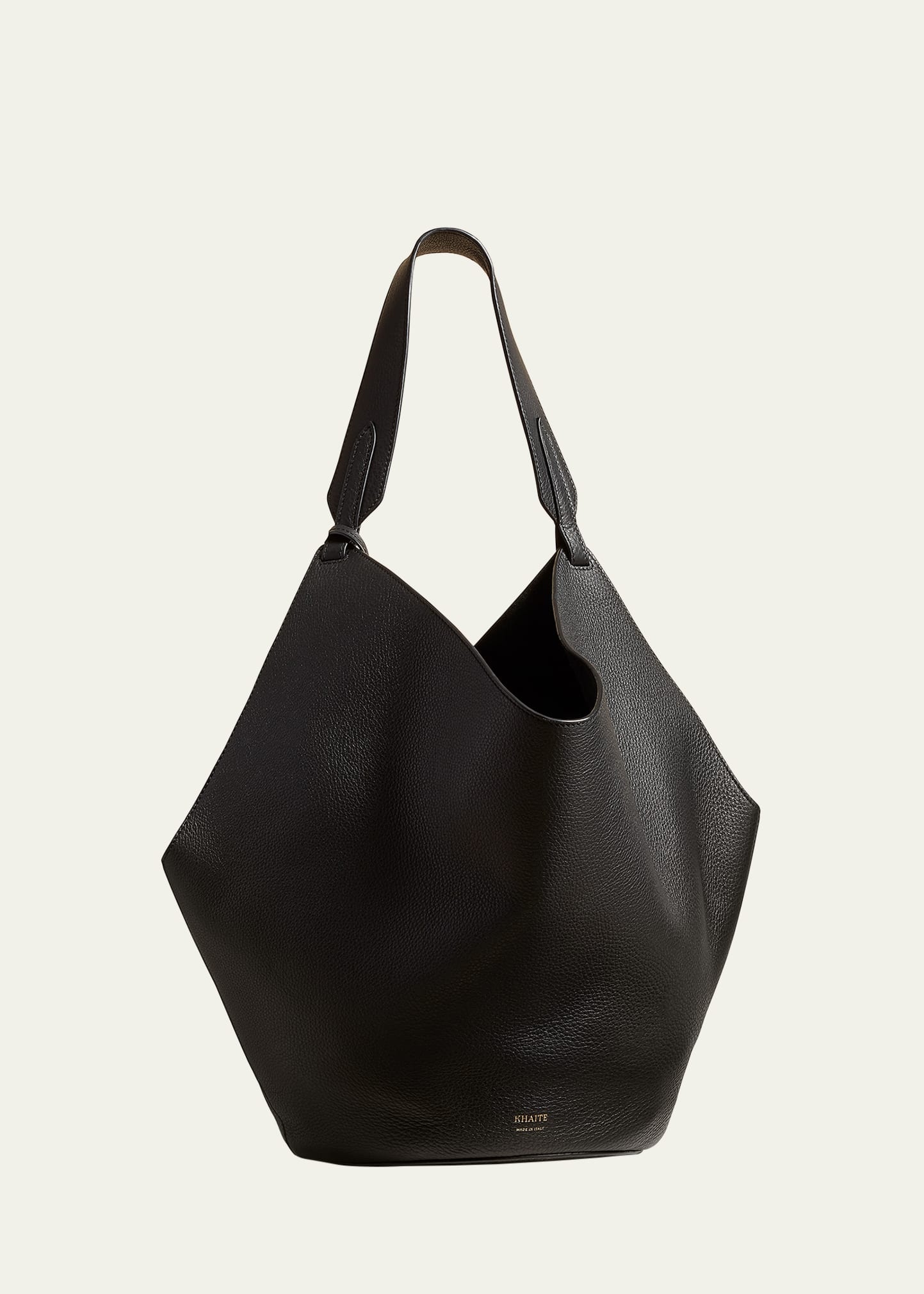 Lotus Medium Pebbled Leather Tote Bag - 1