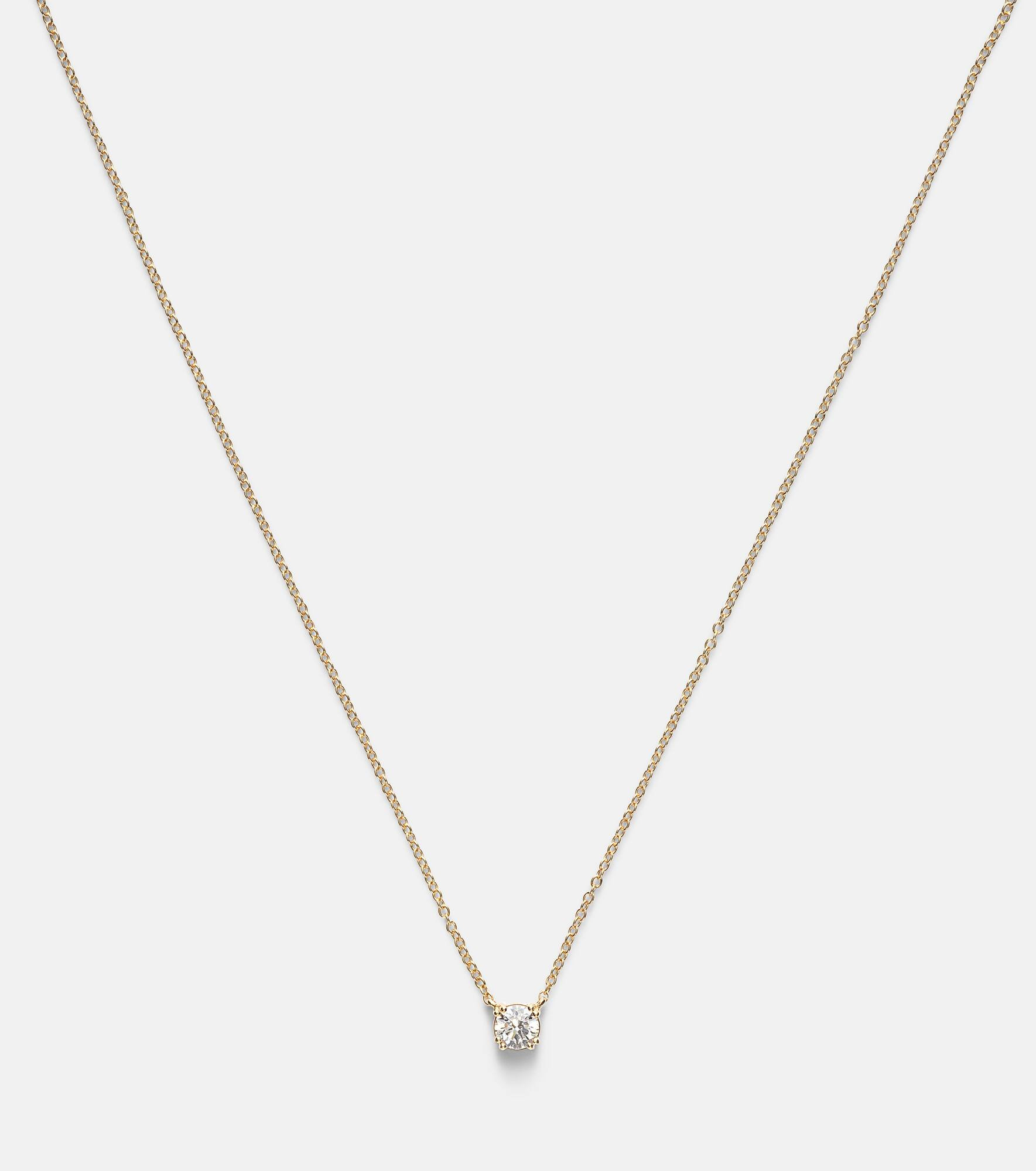 Essential 14kt gold necklace with diamonds - 4