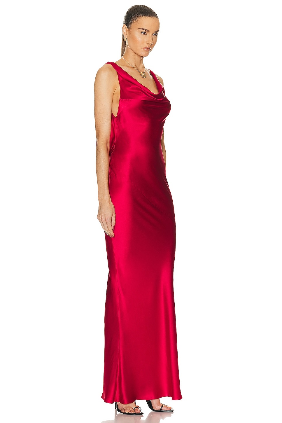 Plunging Back Cowl Dress - 3
