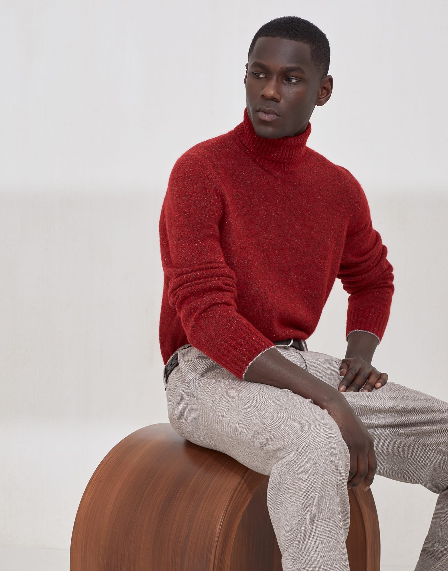 Flecked alpaca, wool, silk and cotton turtleneck sweater - 4