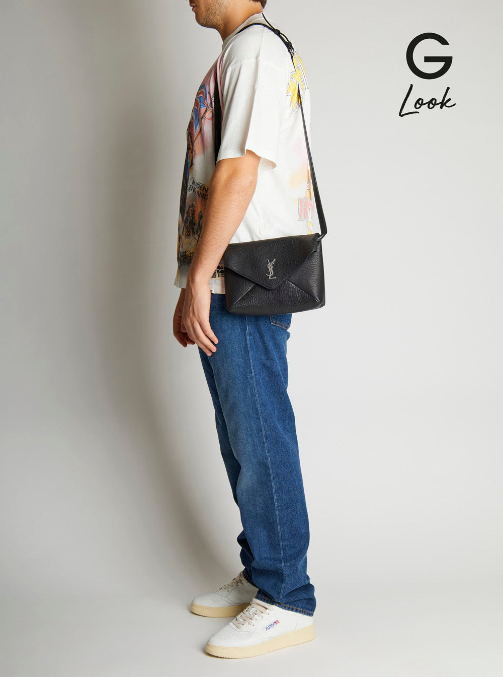Saint Laurent Men Ysl L Pouch On Strap - 6