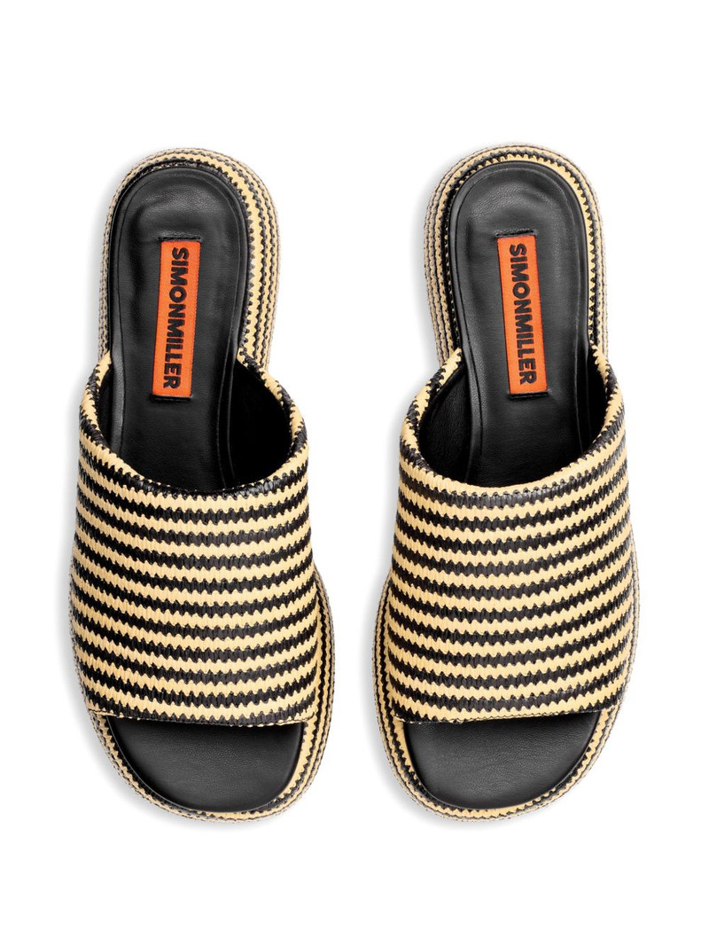 SIMONMILLER round-toe striped sandals outlook