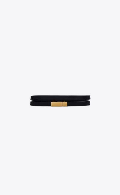 SAINT LAURENT opyum double wrap bracelet in leather and metal outlook