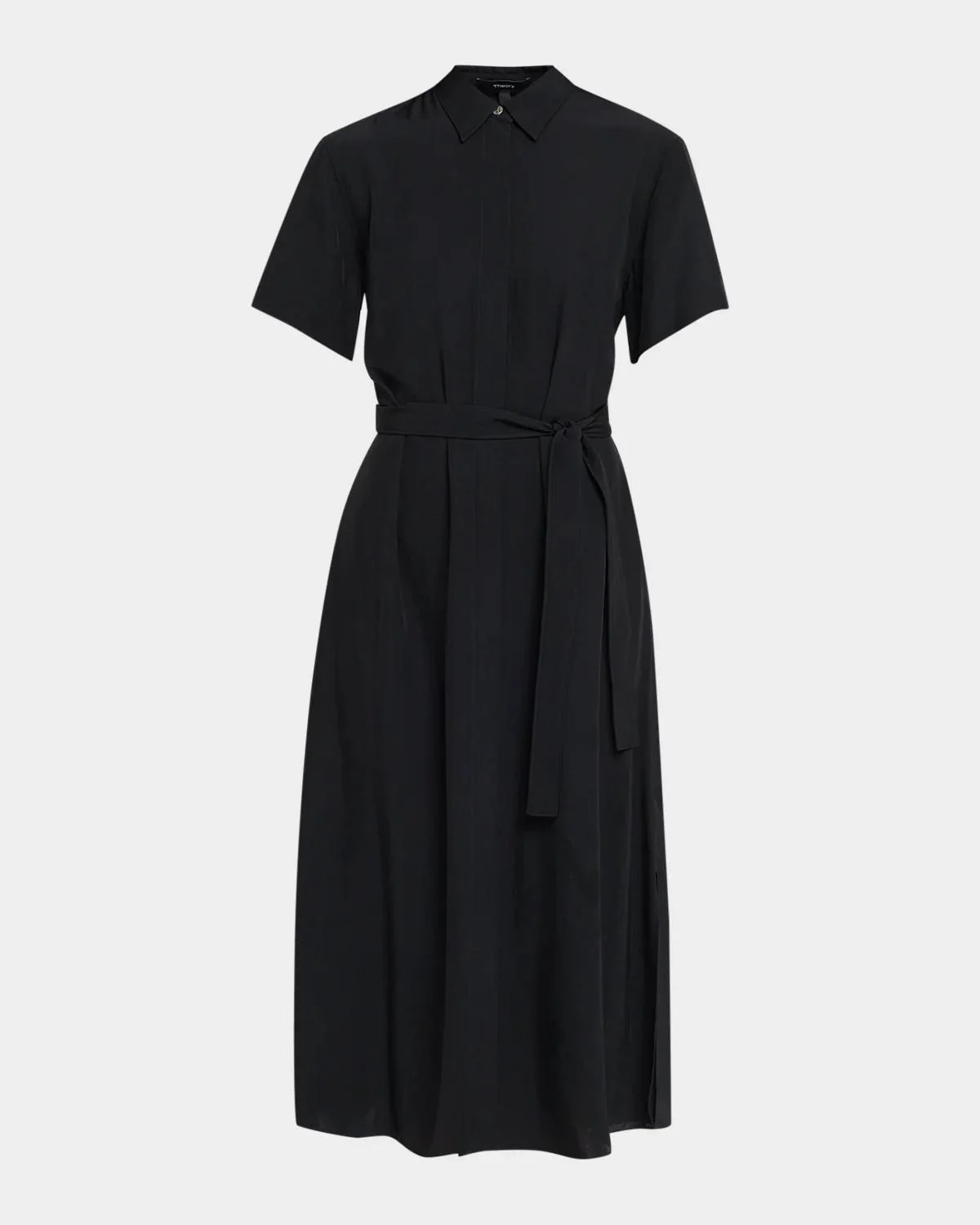 Belted Twill Midi Shirtdress - 1