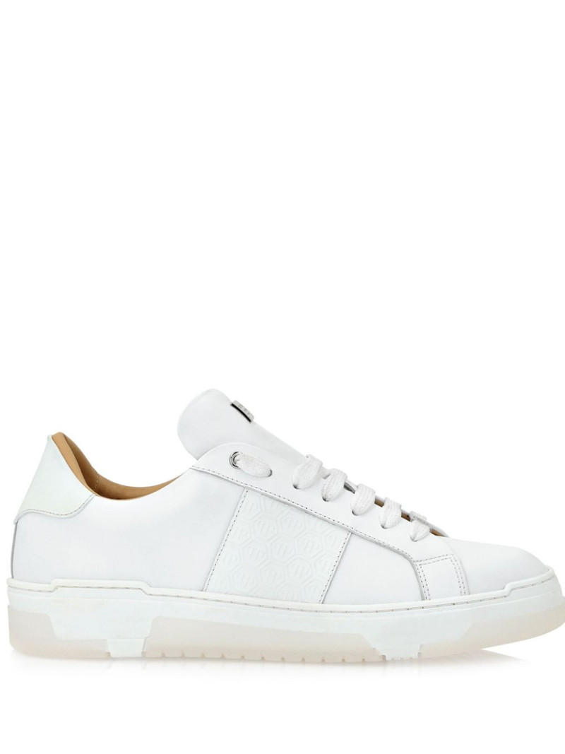 monogram leather sneakers 1