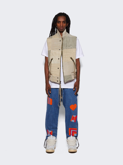 Greg Lauren Gee's Bend Patch Overall Lounge Pant Blue outlook