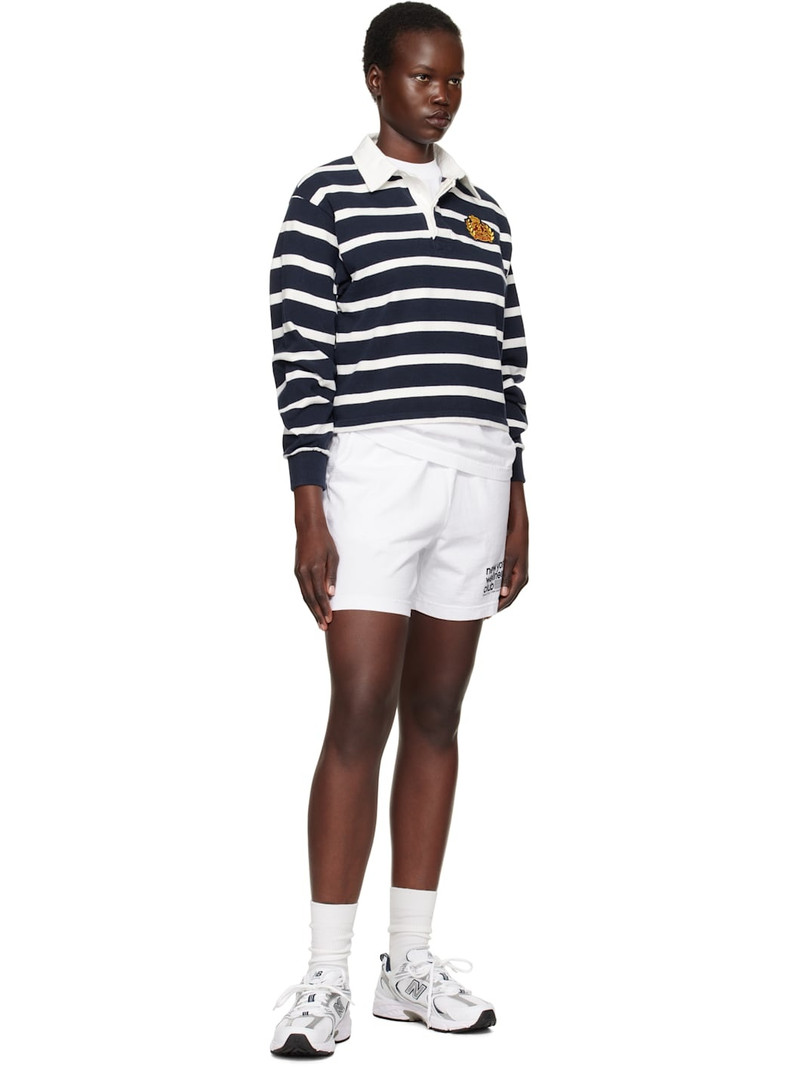 Sporty & Rich Navy & White NY Crest Rugby Polo outlook