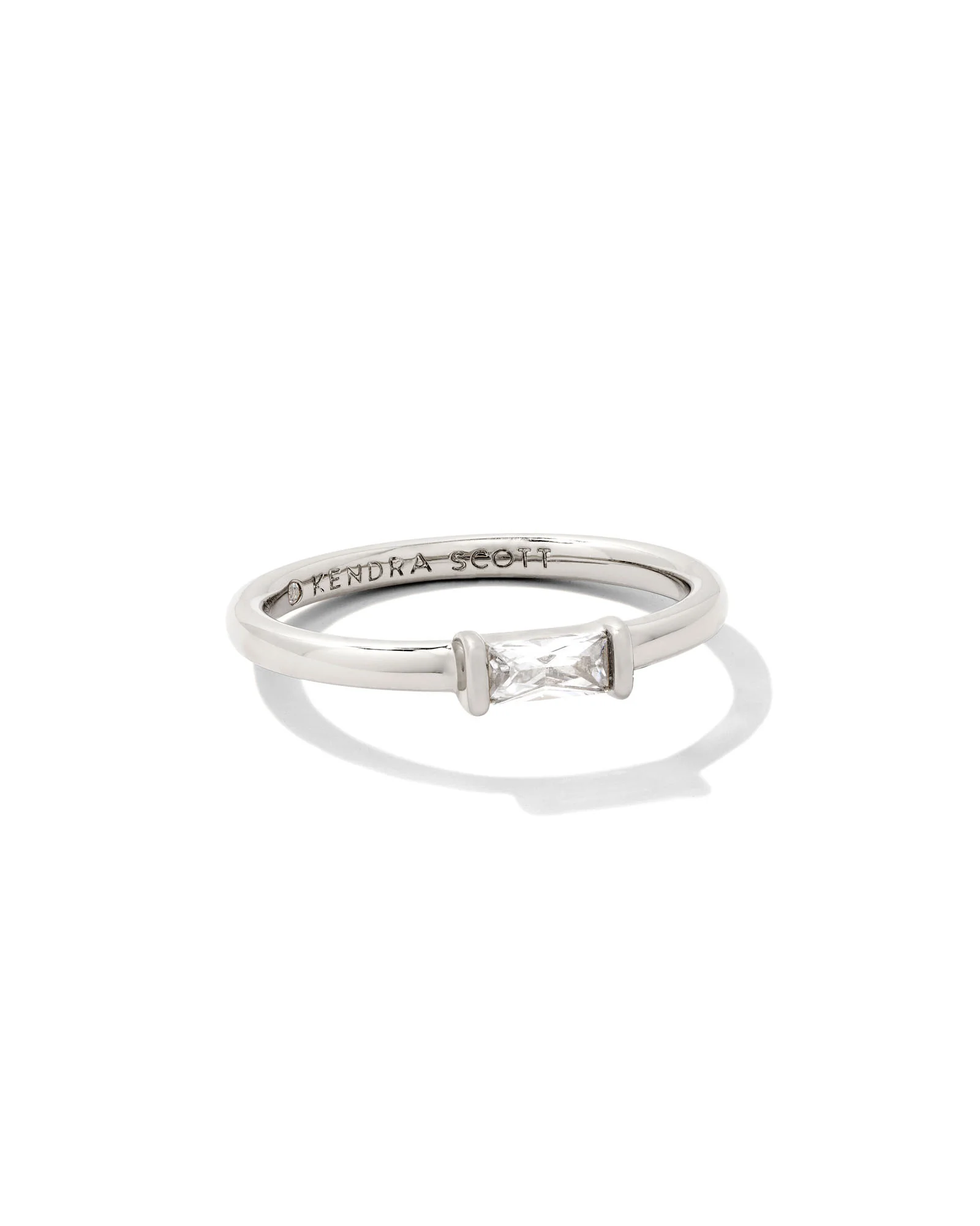 Juliette Silver Band Ring in White CZ - 1