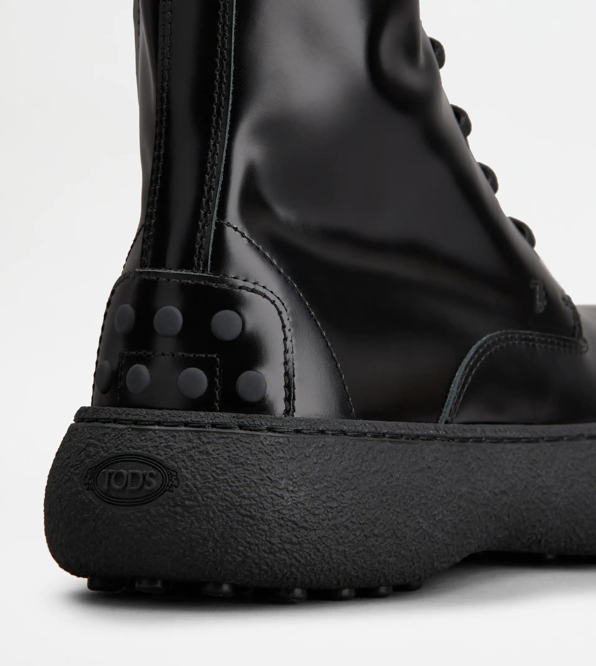 TOD'S W. G. LACE-UP ANKLE BOOTS IN LEATHER - BLACK - 5
