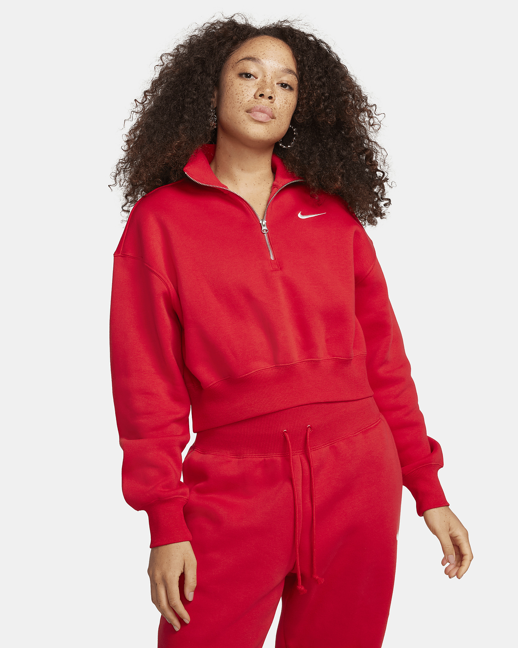 Women's Nike Sportswear Phoenix Fleece 1/2-Zip Cropped Sweatshirt - 1
