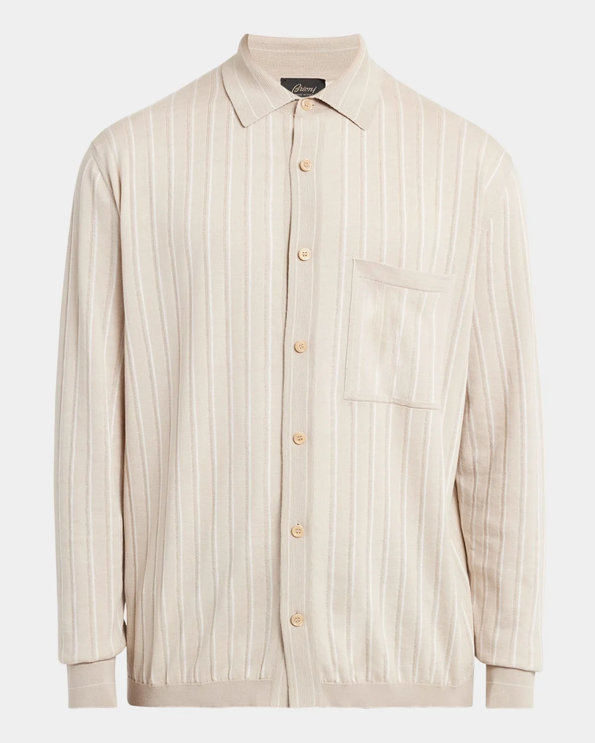 Men's Long Sleeve Striped Shirt - 1