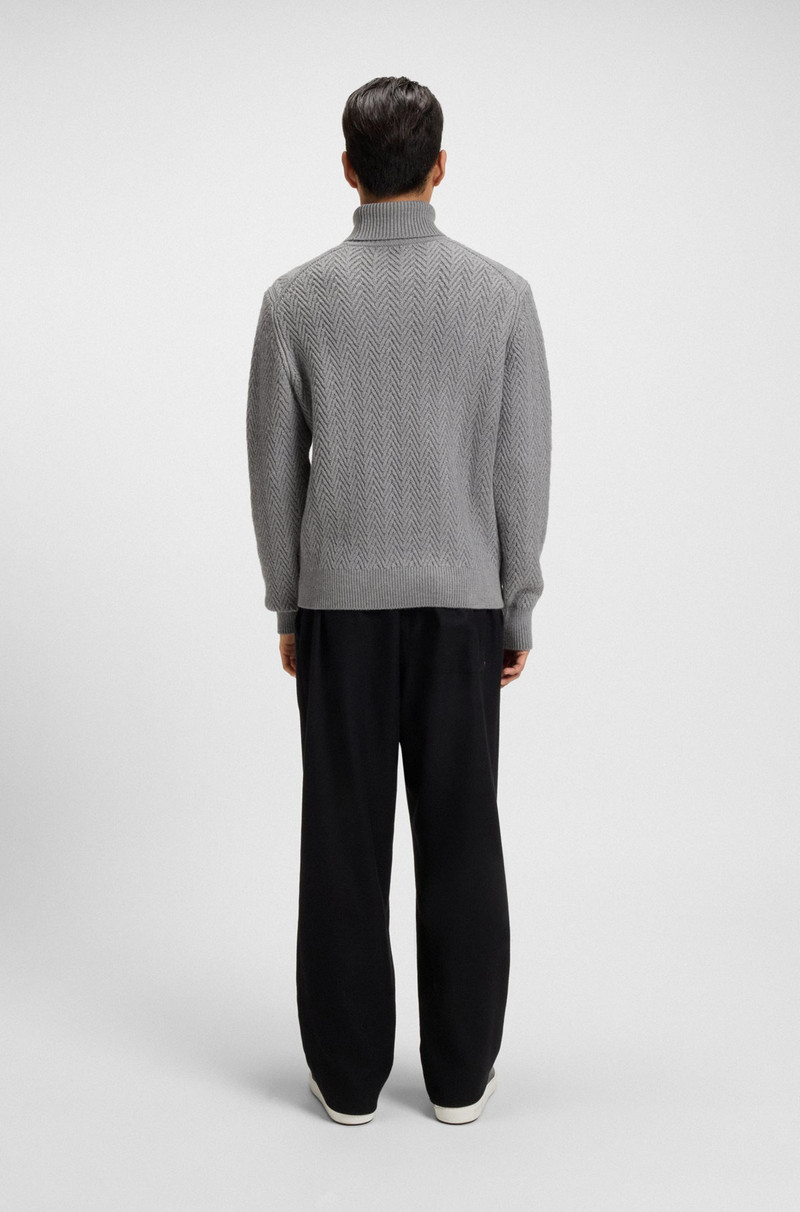 ROLLNECK SWEATER IN HERRINGBONE VIRGIN WOOL 5