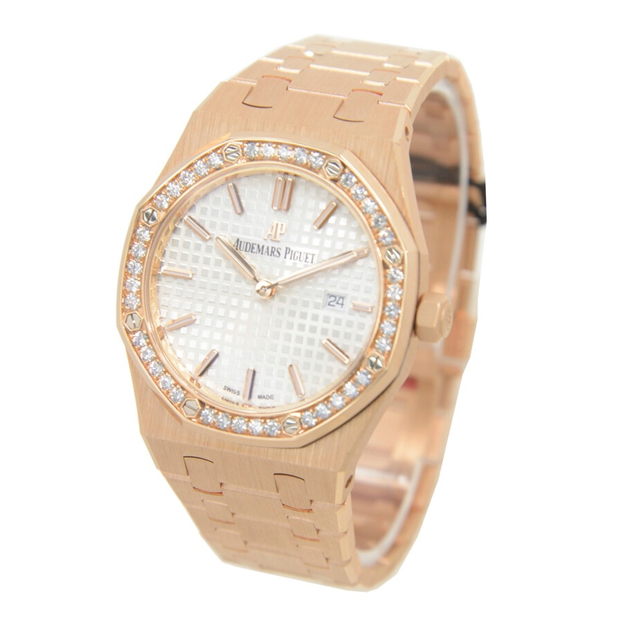 Audemars Piguet Royal Oak Silver Dial 18kt Rose Gold Ladies Watch 67651ORZZ1261OR01 - 3