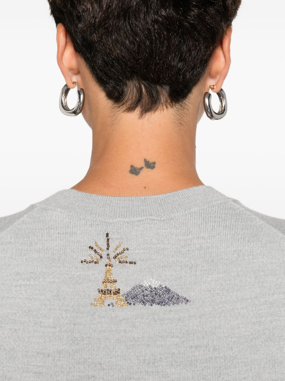 crystal-embellished short-sleeved top - 5