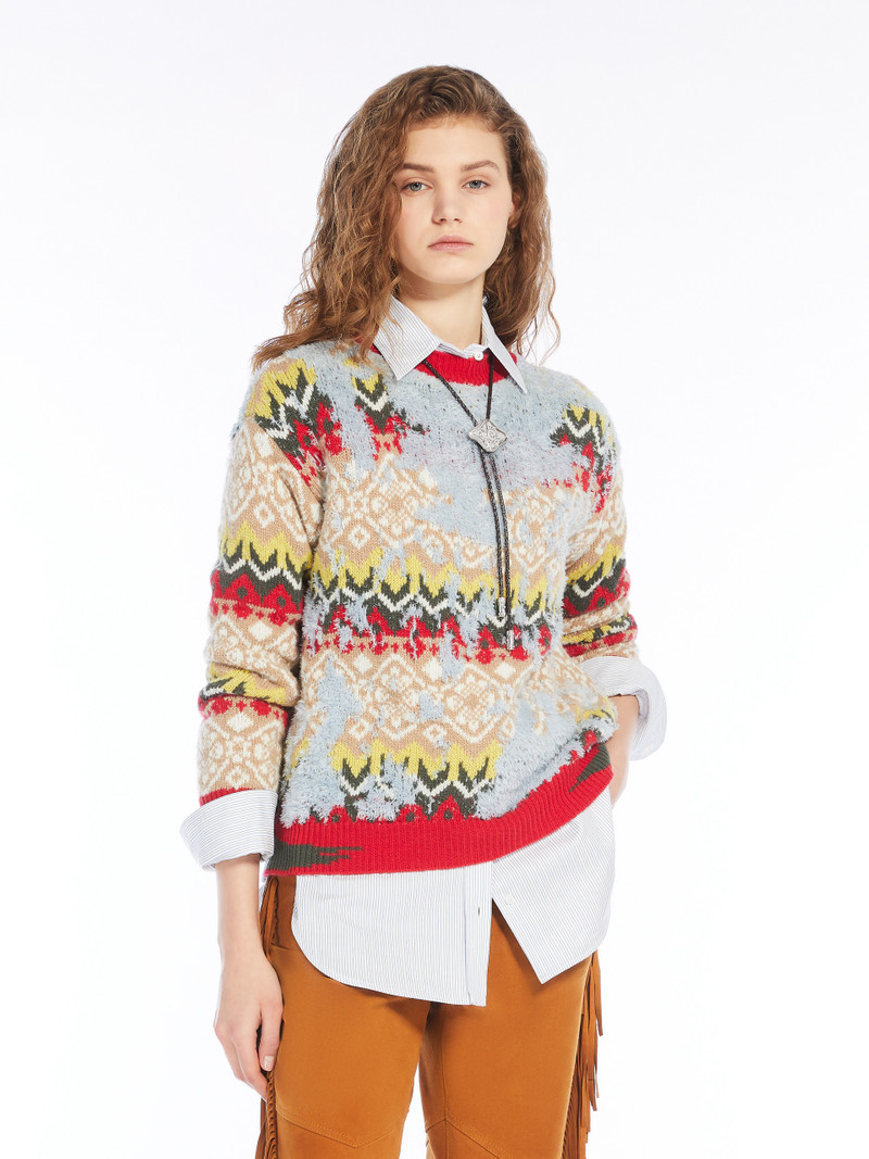 TEHERAN Jacquard wool-blend sweater 5