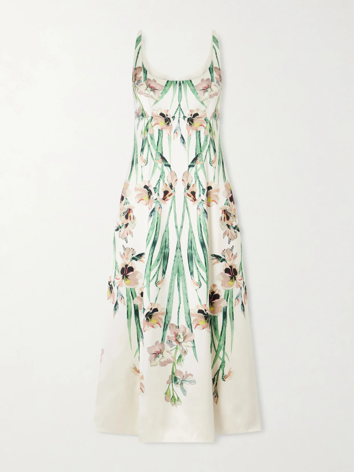 Duchess Floral-print Satin Midi Dress - 1