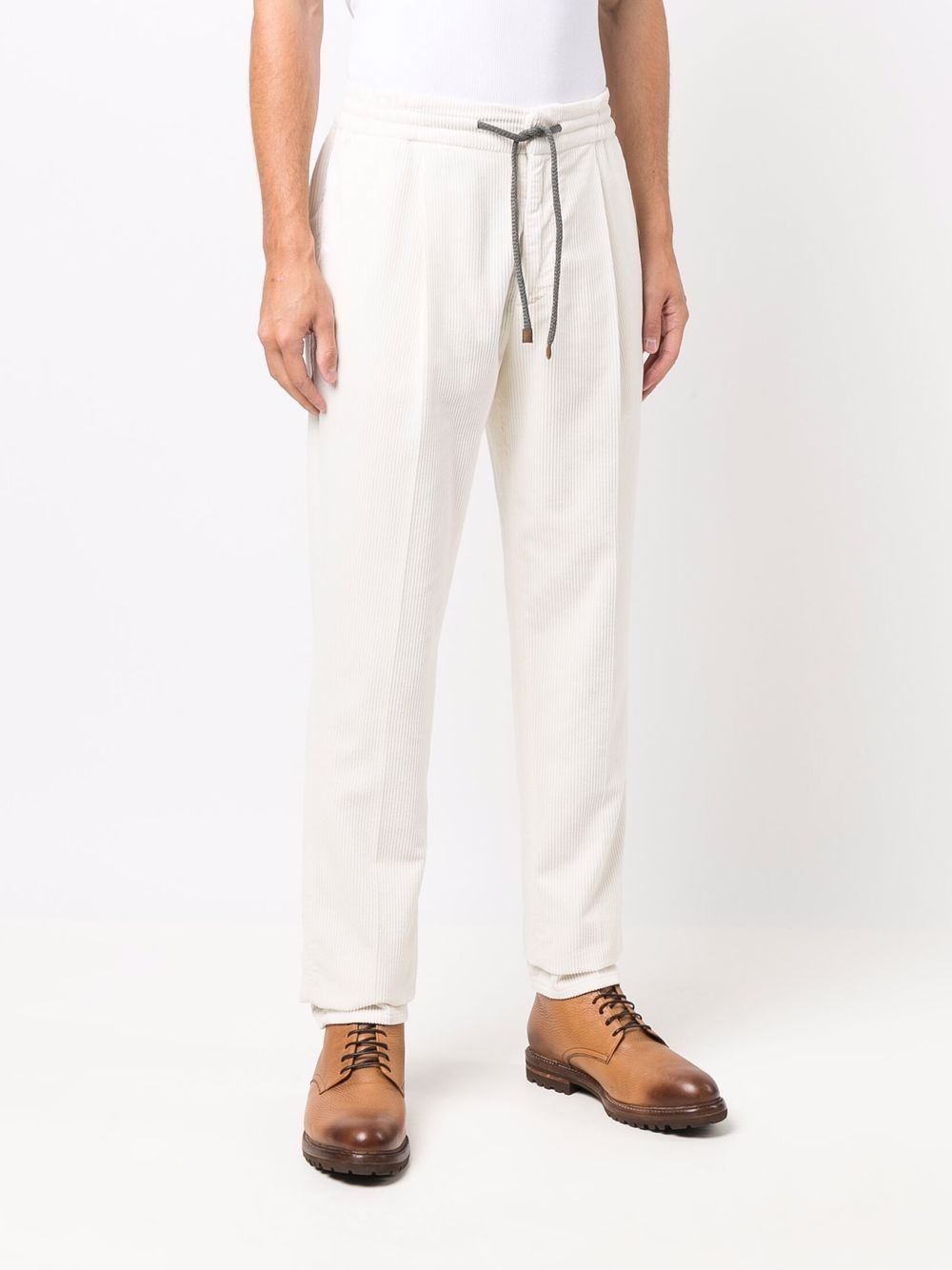 drawstring corduroy trousers - 3