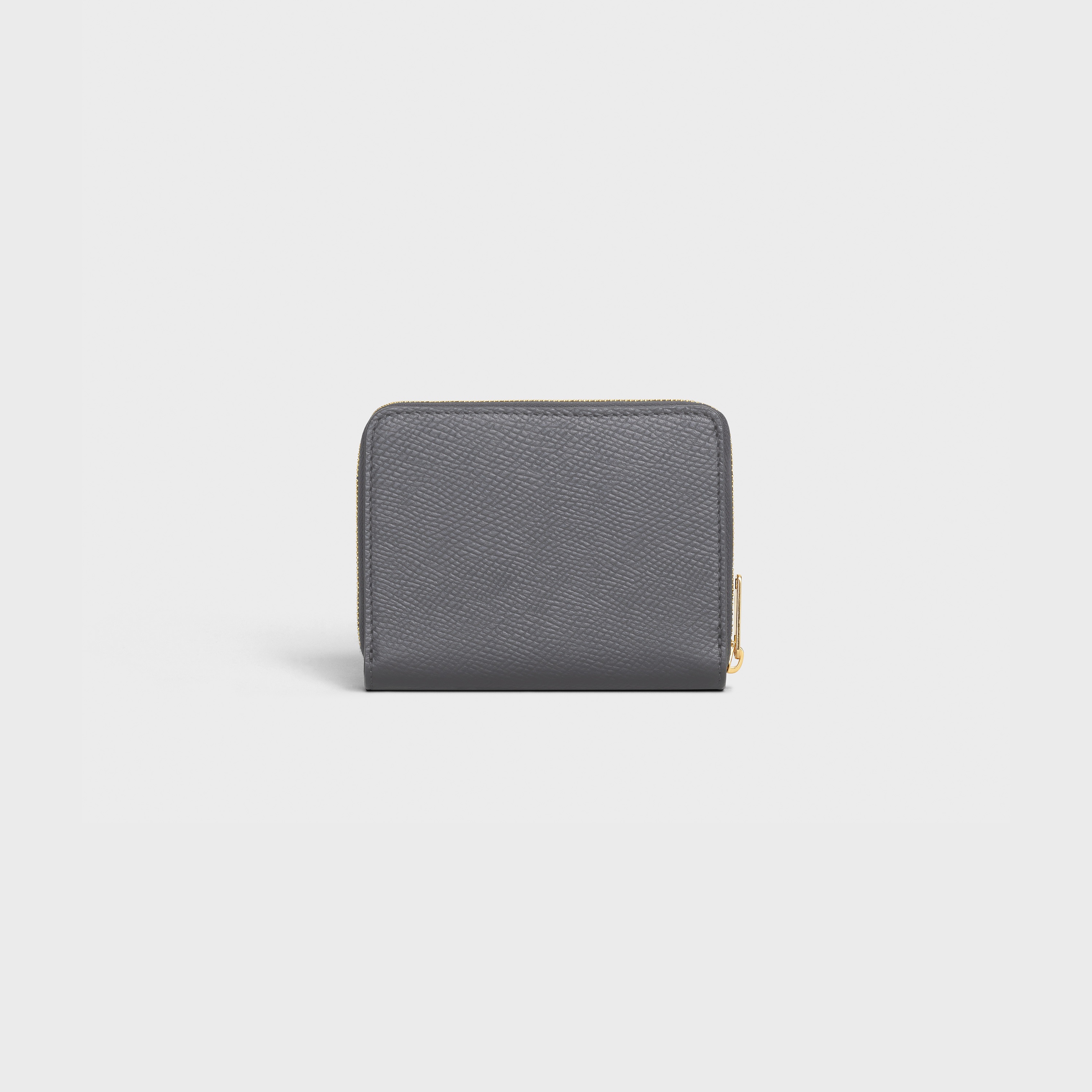 Compact zipped wallet in Grained calfskin - 3