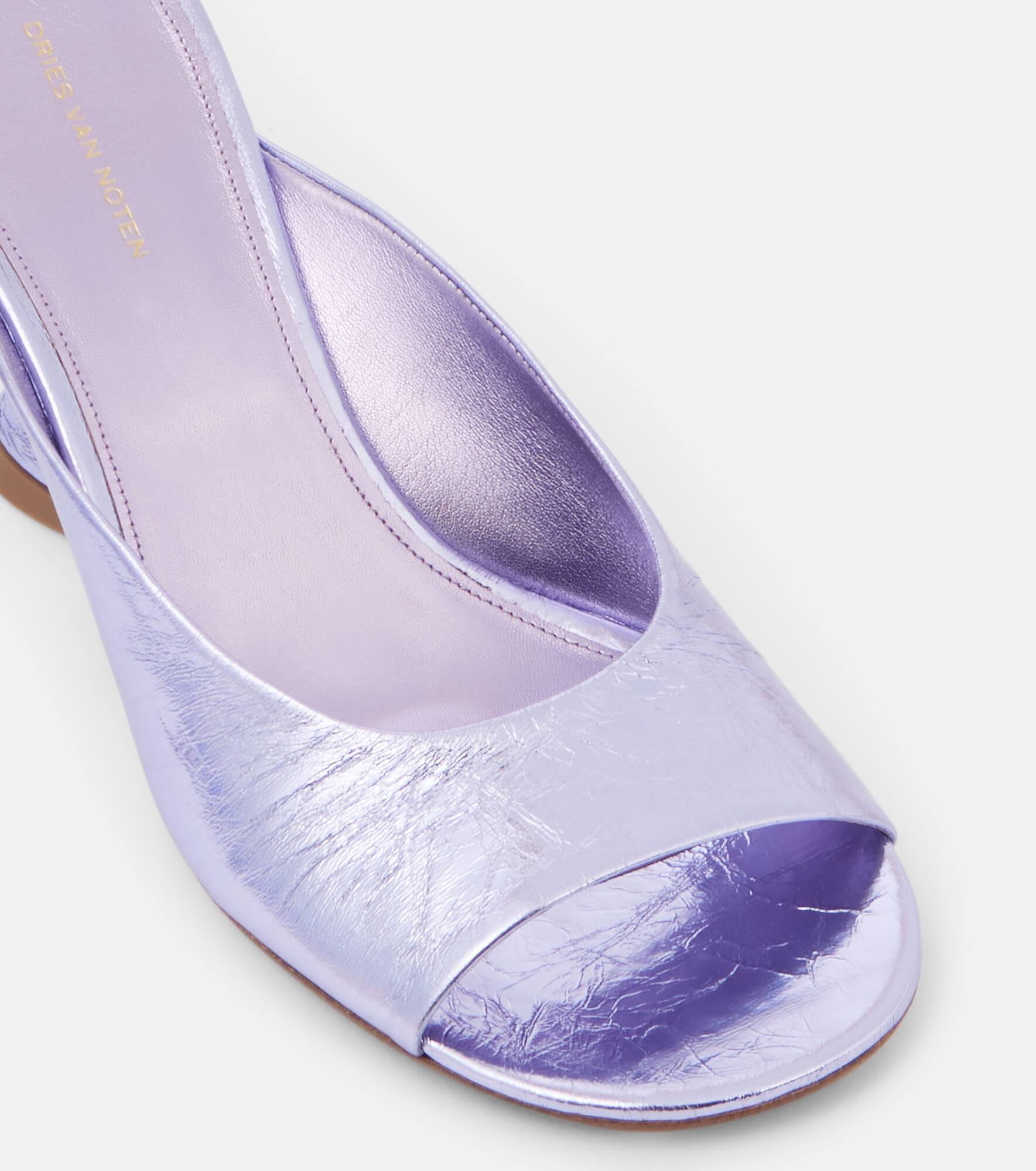 Metallic leather wedge mules - 5