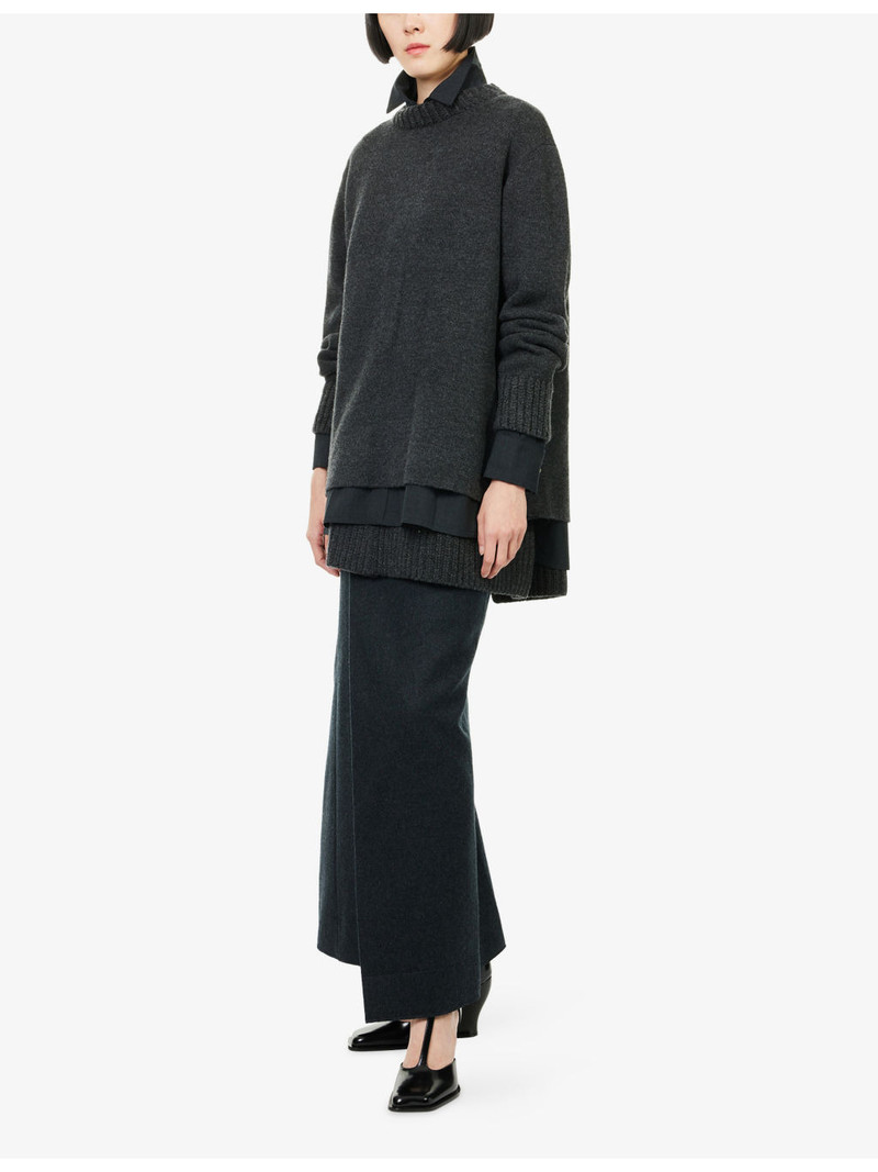 sacai Suiting Wool Knit Jumper Dress outlook