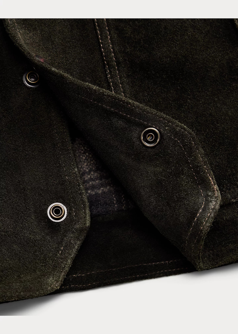 Shearling-Collar Suede Western Jacket 4