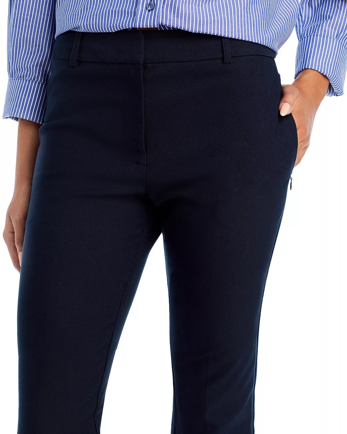 Cropped Flare Hem Pants - 5