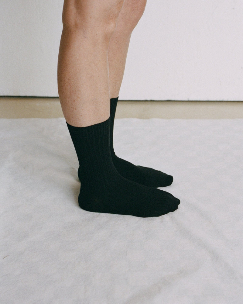 BASERANGE Rib Overankle Socks - Organic Cotton Rib outlook