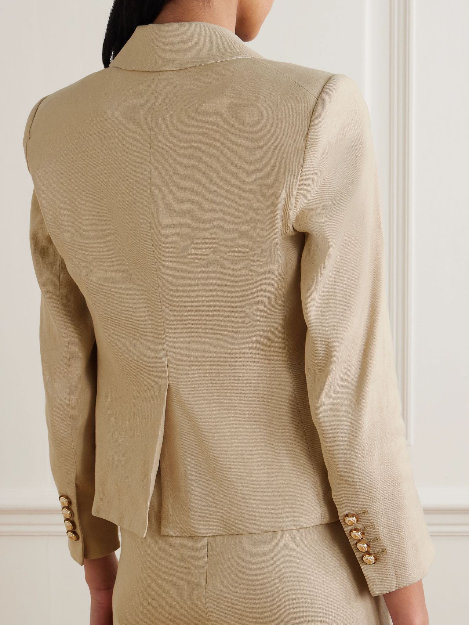 Schuyler linen-blend twill jacket Stone - 4