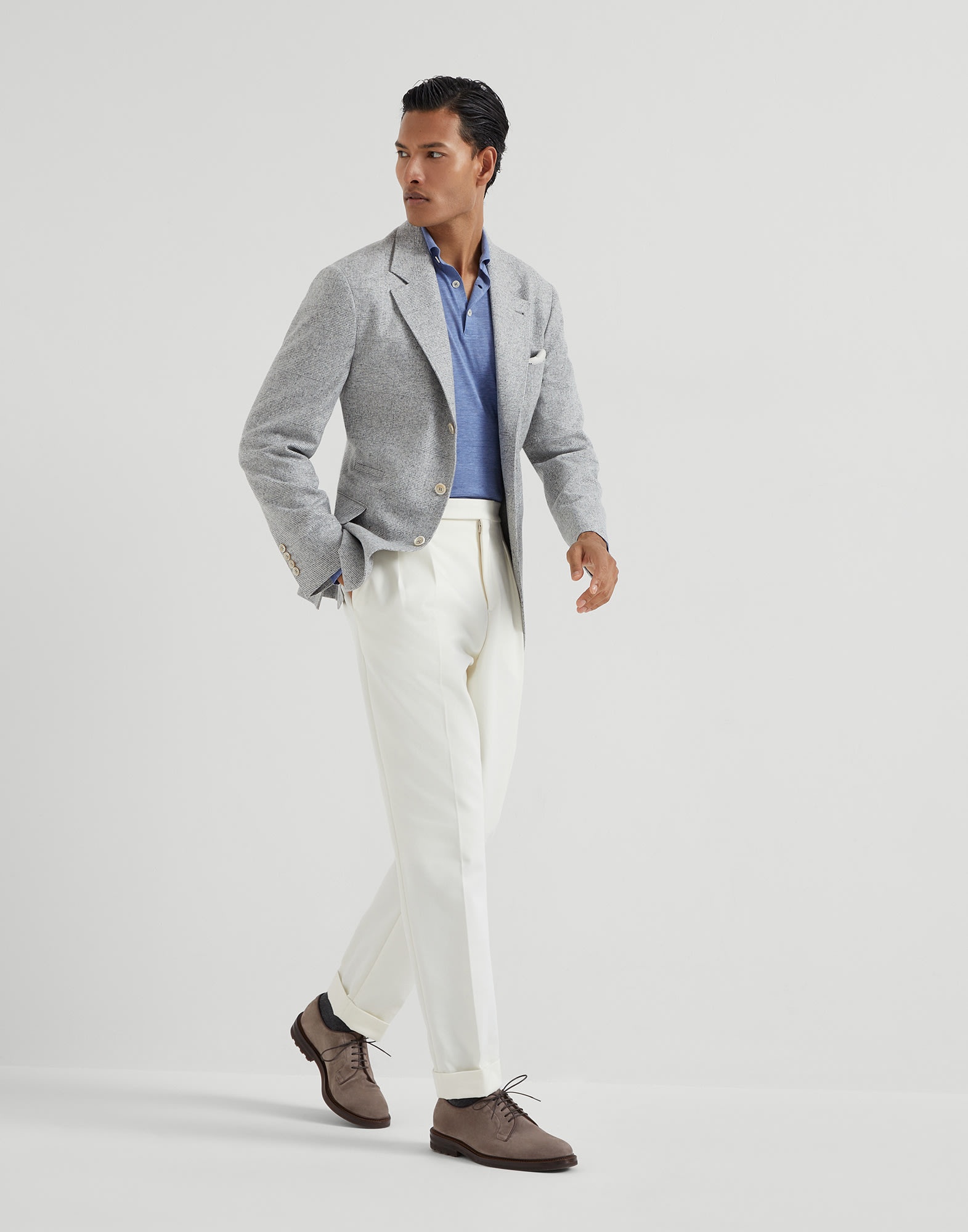 Silk and cotton lightweight knit polo shirt - 5