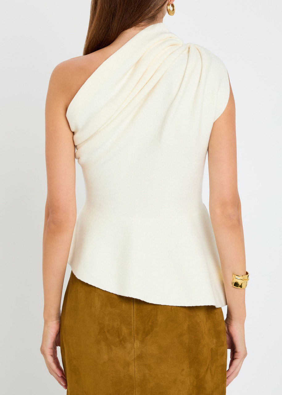 Khaite Aime Asymmetric Wool-blend top - 3