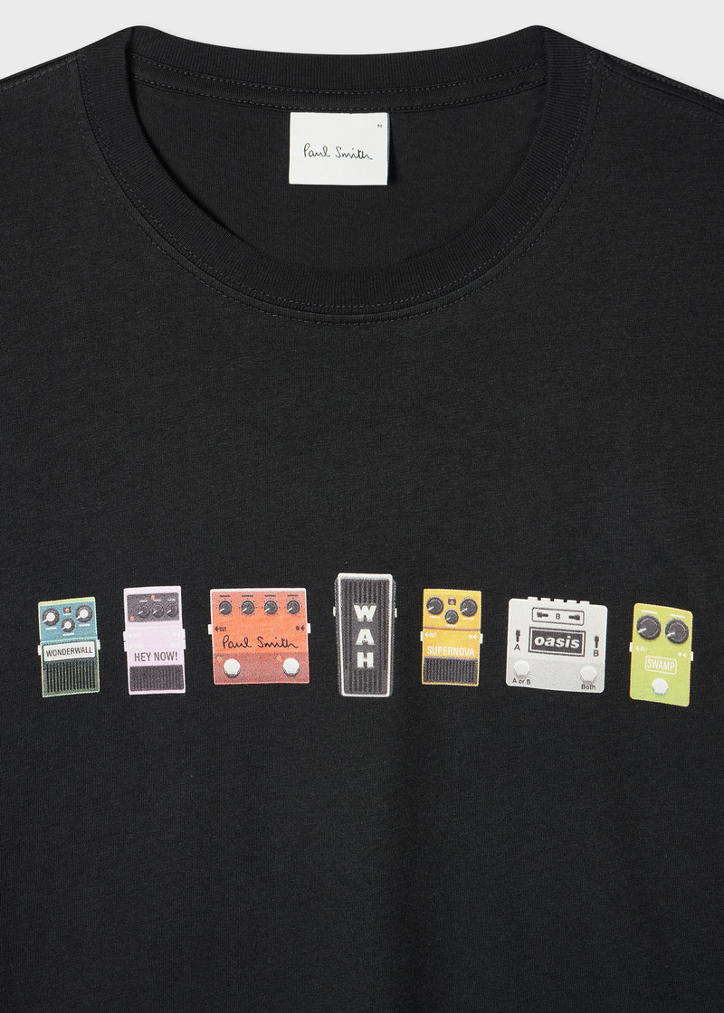 Paul Smith Paul Smith x Oasis - Black Guitar Pedals Print T-Shirt outlook